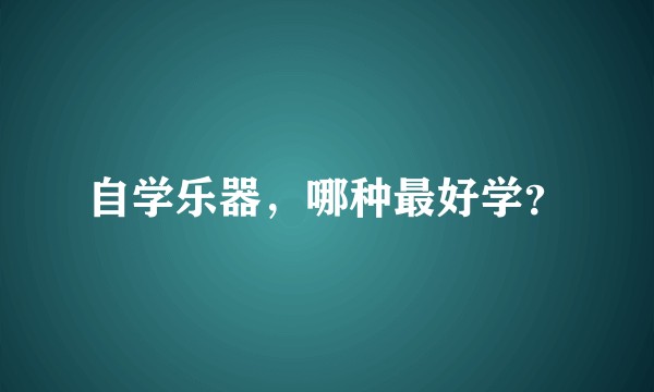 自学乐器，哪种最好学？