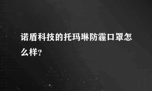 诺盾科技的托玛琳防霾口罩怎么样？