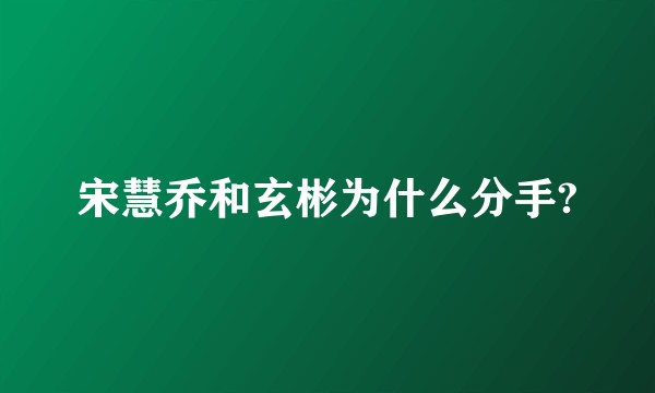 宋慧乔和玄彬为什么分手?