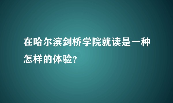 在哈尔滨剑桥学院就读是一种怎样的体验？