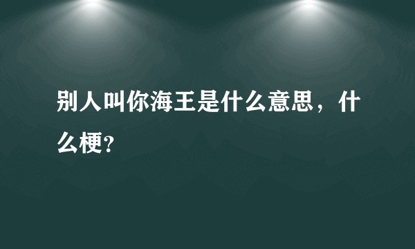 别人叫你海王是什么意思，什么梗？