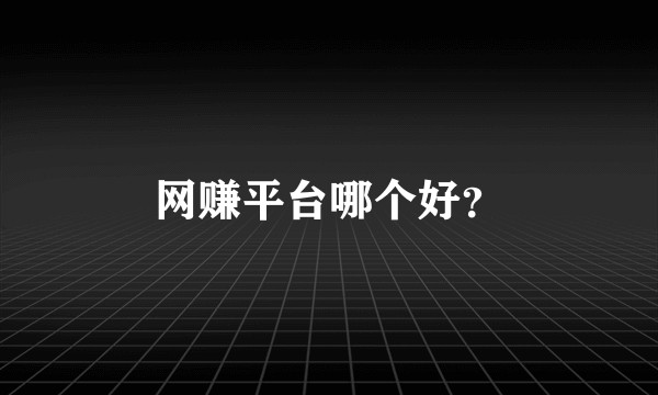 网赚平台哪个好？