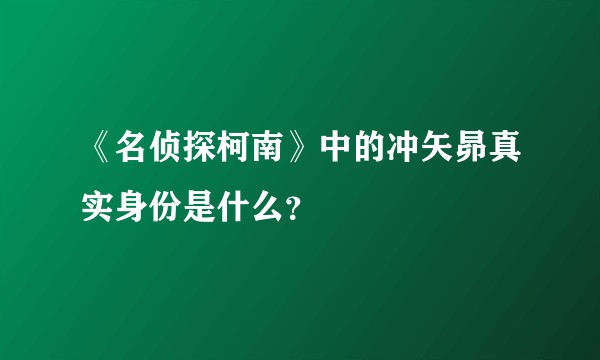 《名侦探柯南》中的冲矢昴真实身份是什么？