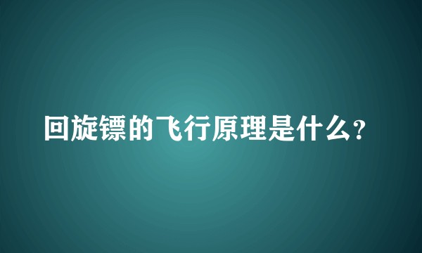 回旋镖的飞行原理是什么？