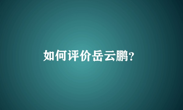 如何评价岳云鹏？