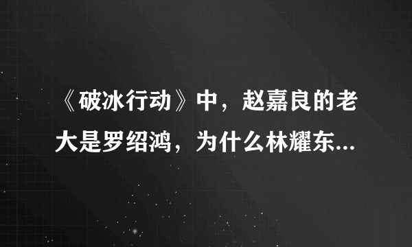《破冰行动》中，赵嘉良的老大是罗绍鸿，为什么林耀东还敢绑架赵嘉良？