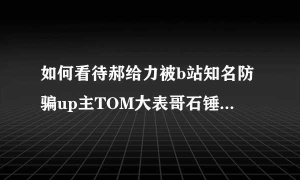 如何看待郝给力被b站知名防骗up主TOM大表哥石锤各种黑料。?
