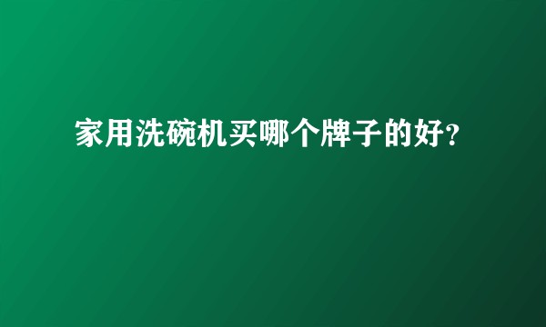 家用洗碗机买哪个牌子的好？
