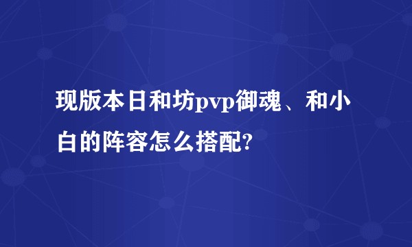 现版本日和坊pvp御魂、和小白的阵容怎么搭配?