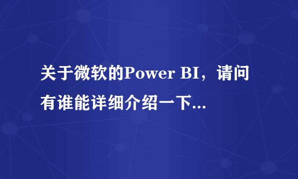 关于微软的Power BI，请问有谁能详细介绍一下Power BI的具体功能吗？