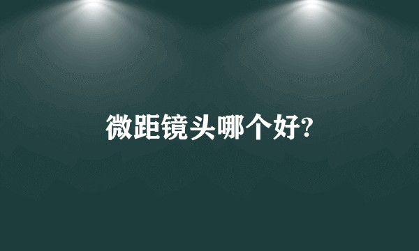 微距镜头哪个好?