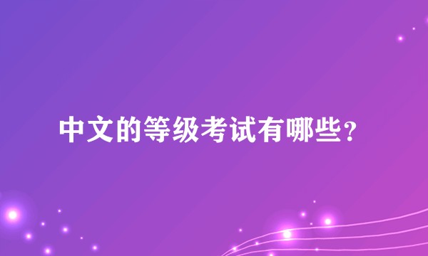 中文的等级考试有哪些？