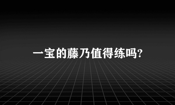 一宝的藤乃值得练吗?