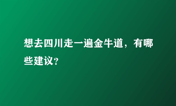 想去四川走一遍金牛道,有哪些建议?