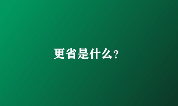 更省是什么？