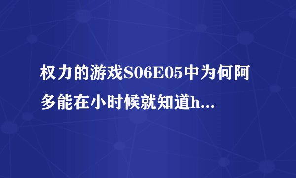 权力的游戏S06E05中为何阿多能在小时候就知道hold the door 了呢？