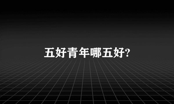 五好青年哪五好?