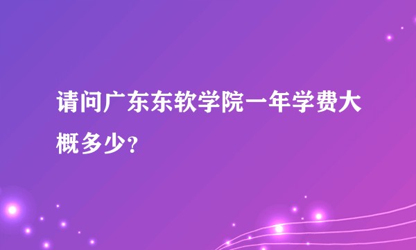 请问广东东软学院一年学费大概多少？
