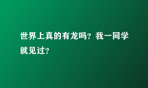 世界上真的有龙吗？我一同学就见过？