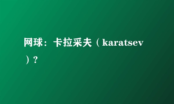 网球：卡拉采夫（karatsev）?