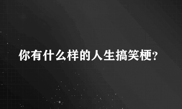 你有什么样的人生搞笑梗？