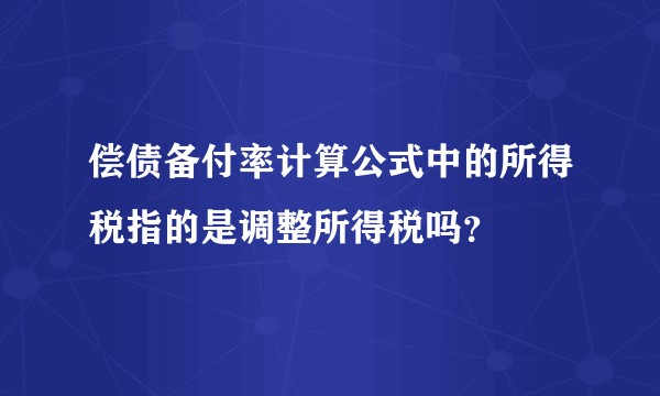 偿债备付率计算公式中的所得税指的是调整所得税吗？