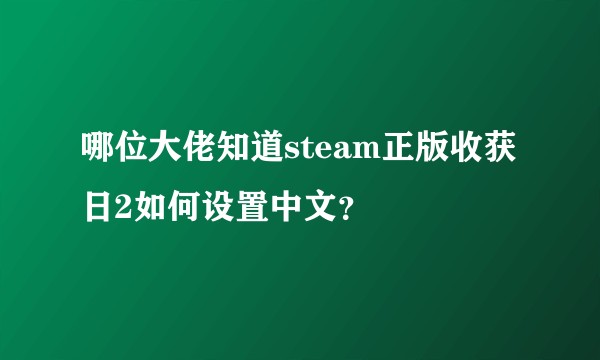 哪位大佬知道steam正版收获日2如何设置中文？