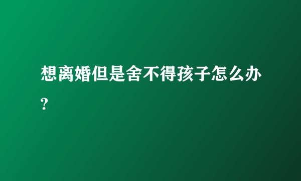 想离婚但是舍不得孩子怎么办?