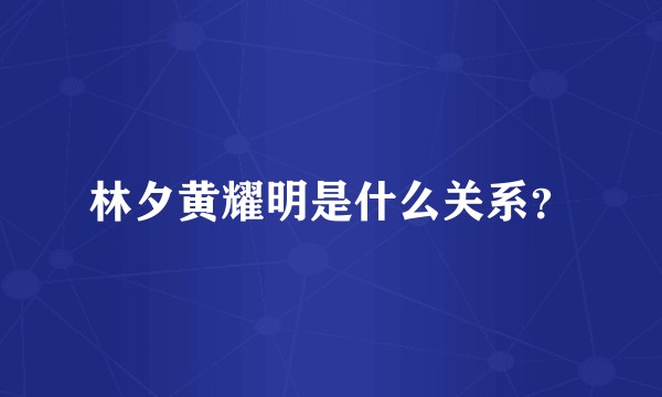 林夕黄耀明是什么关系？