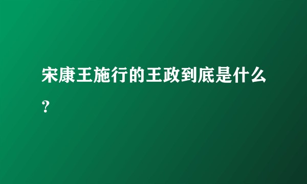 宋康王施行的王政到底是什么？
