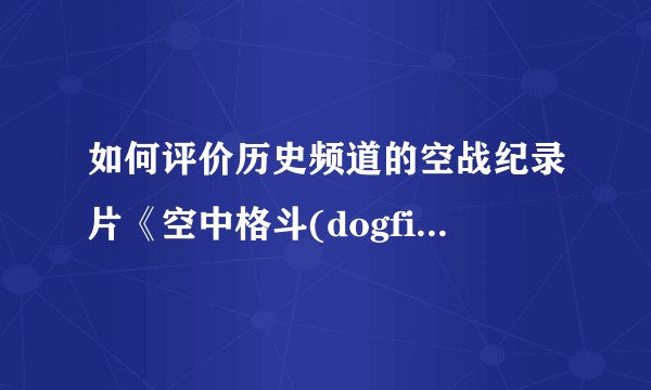 如何评价历史频道的空战纪录片《空中格斗(dogfights)》?