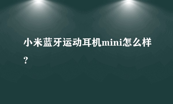 小米蓝牙运动耳机mini怎么样？