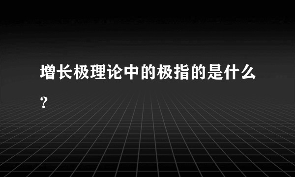 增长极理论中的极指的是什么？