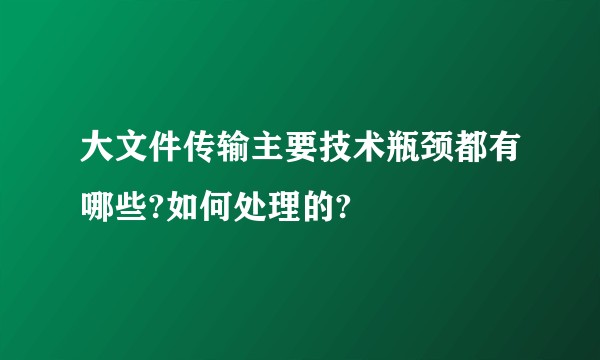 大文件传输主要技术瓶颈都有哪些?如何处理的?