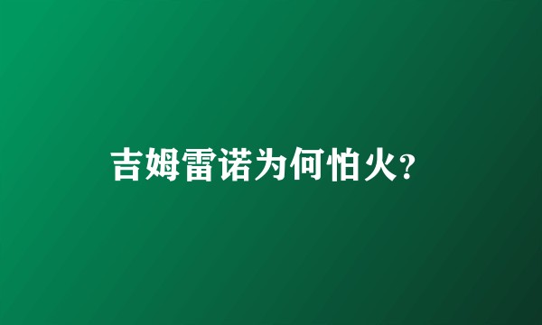 吉姆雷诺为何怕火？