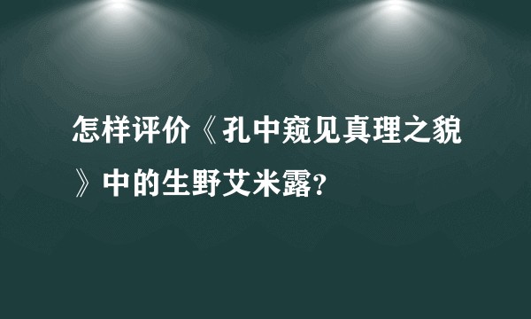 怎样评价《孔中窥见真理之貌》中的生野艾米露？