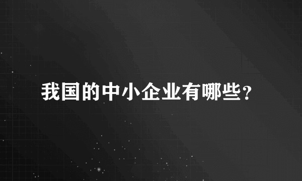 我国的中小企业有哪些？