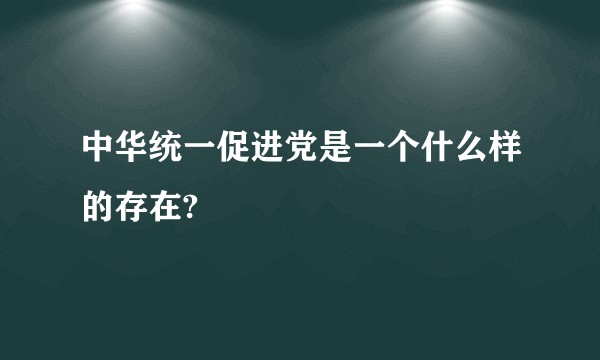 中华统一促进党是一个什么样的存在?
