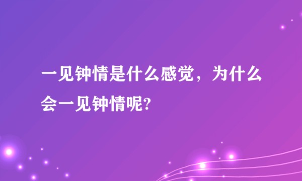 一见钟情是什么感觉，为什么会一见钟情呢?
