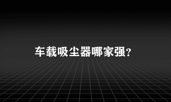 车载吸尘器哪家强？