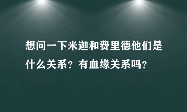 想问一下米迦和费里德他们是什么关系？有血缘关系吗？