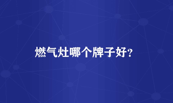 燃气灶哪个牌子好？