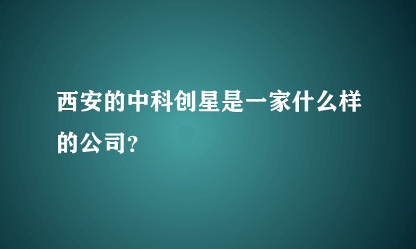 西安的中科创星是一家什么样的公司？