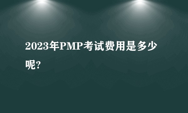 2023年PMP考试费用是多少呢?