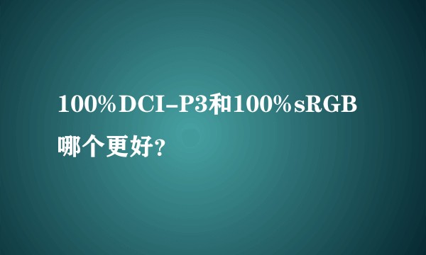 100%DCI-P3和100%sRGB哪个更好？