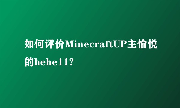 如何评价MinecraftUP主愉悦的hehe11?