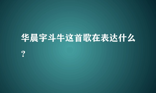 华晨宇斗牛这首歌在表达什么？