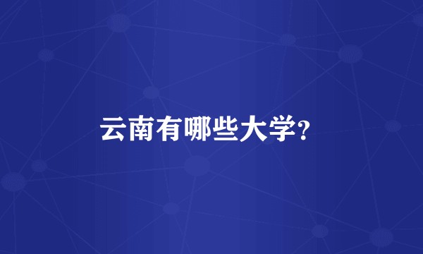 云南有哪些大学？
