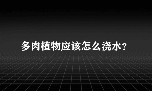 多肉植物应该怎么浇水?