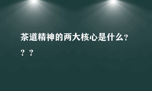 茶道精神的两大核心是什么？？？